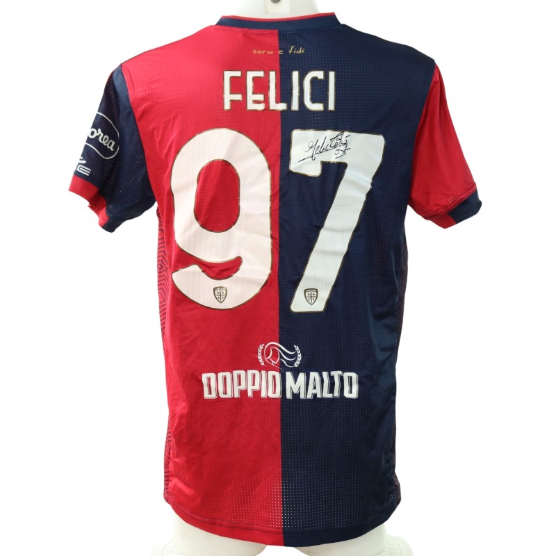 Maglia Felici Unwashed, Cagliari vs Hellas Verona 2024 - Autografata