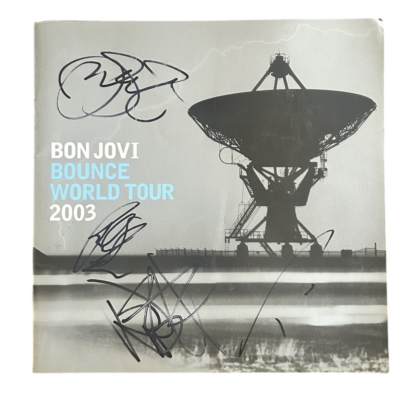 Programma del Bounce World Tour 2003 firmato da Bon Jovi