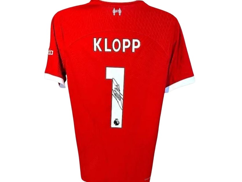 Maglia ufficiale del Liverpool 2023/24 autografata da Jurgen Klopp