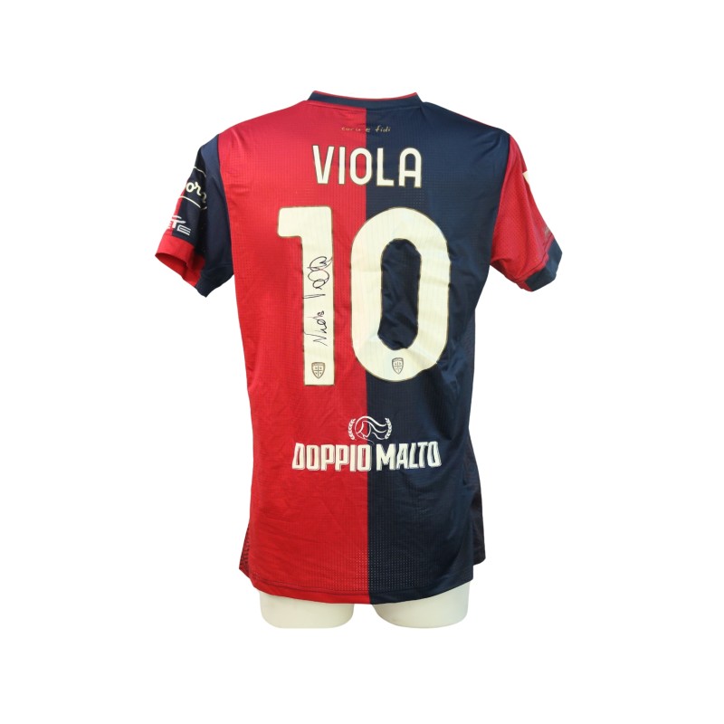 Maglia Viola Unwashed, Cagliari vs Torino 2024 - Autografata