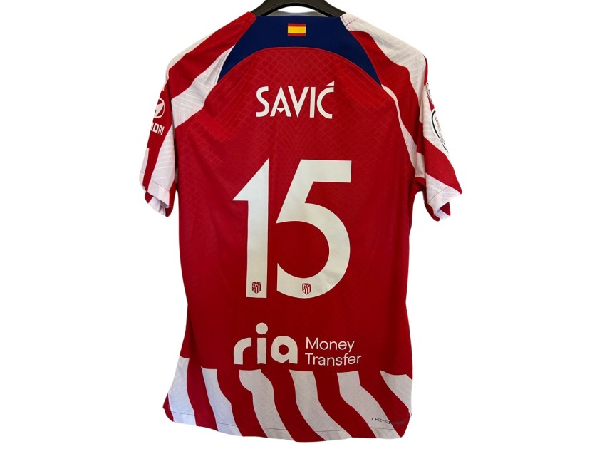 Savic's Atletico Madrid Match Shirt, Copa del Rey 2022/23