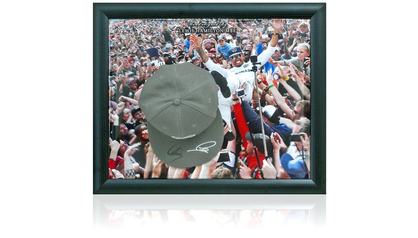 Formula 1 Official Mercedes Cap Hand Signed by Lewis Hamilton