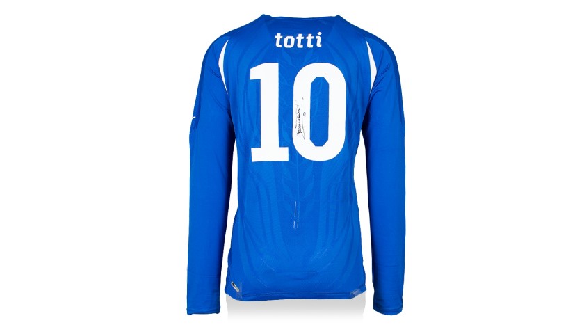 Francesco Totti Hand Signed Italy 2010-12 Home Shirt