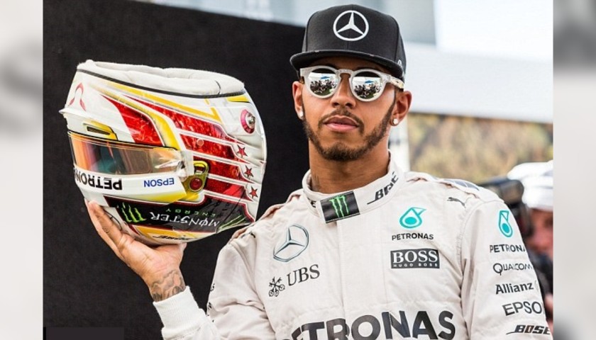 Hamilton's Signed Replica Helmet, 2015 Season