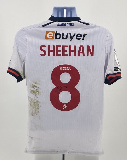 Maglia firmata di Josh Sheehan del Bolton Wanderers, contro il Burton Albion, indossata durante la partita