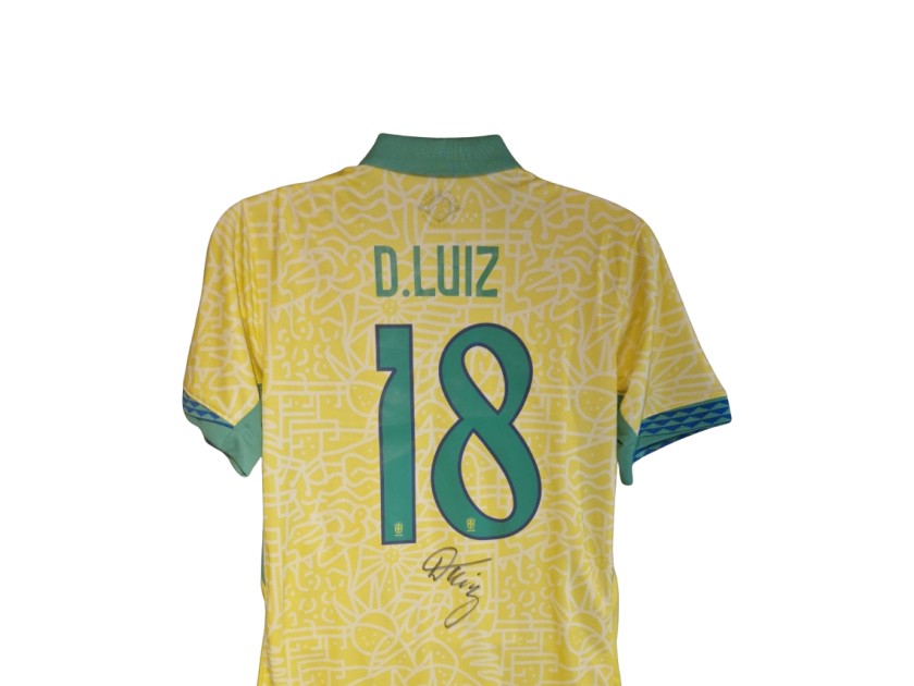 Douglas Luiz Signed Brazil 2024 Home Football Shirt