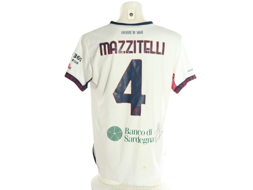Maglia Mazzitelli Unwashed Pisa vs Cagliari, 2026 - Autografata