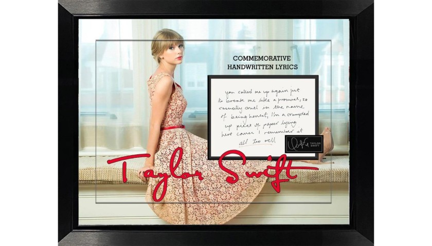 Taylor Swift Commemorative Hand-Written Lyrics