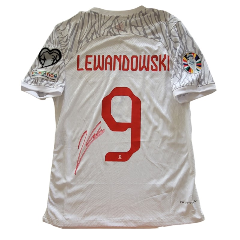 Lewandoski's Match-Issued Signed Shirt, Poland vs Albania 2023 