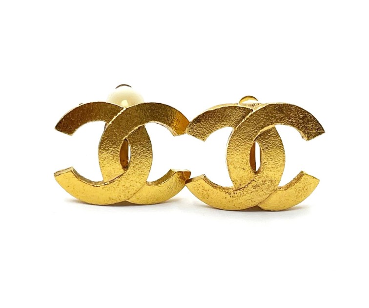Chanel Gold Plated Clip on Earrings