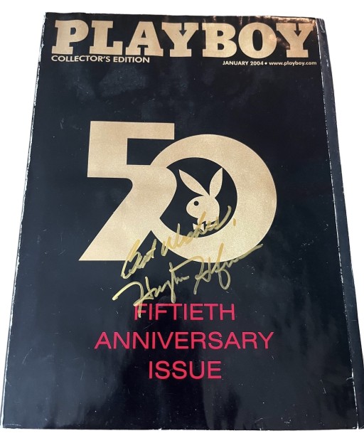 Hugh Hefner Signed Playboy 50th Anniversary Magazine 