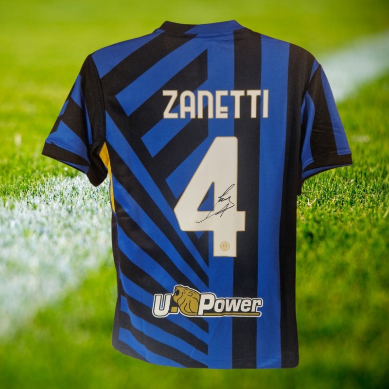 Javier Zanetti Signed Inter Milan 2024-2025 Home Football Shirt 