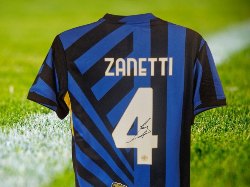 Javier Zanetti Signed Inter Milan 2024-2025 Home Football Shirt 