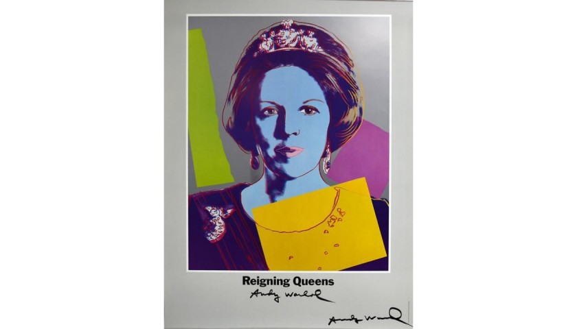 Andy Warhol Signed Queen Beatrix of the Netherlands Lithograph NO RESERVE