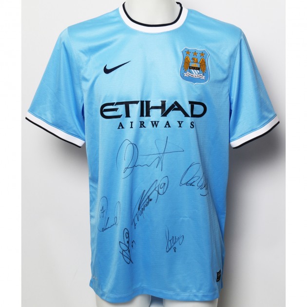 Manchester City FC 2013|14 Home Shirt Signed by the Champions of 2013