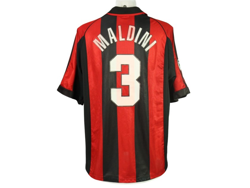 Maldini's Milan Match-Issued Shirt, 1998/99