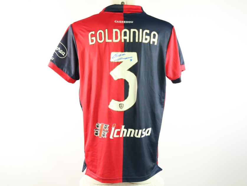 Goldaniga Unwashed and Signed Shirt, Cagliari vs Monza 2023