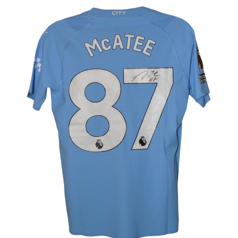 James McAtee Signed Authentic Home Shirt - Badged