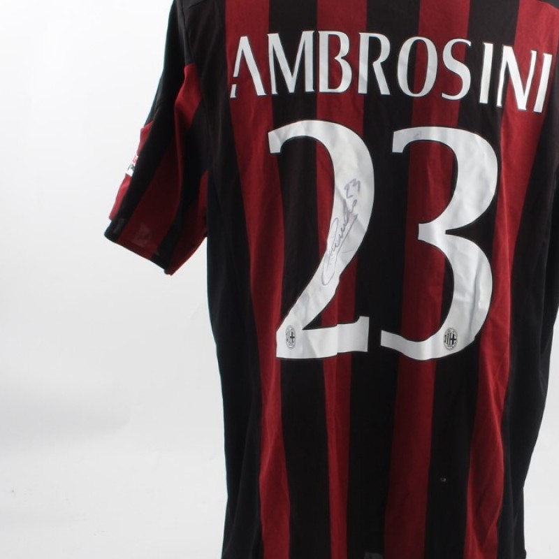 Ambrosini Milan glories shirt, worn in Shanghai friendly match - signed