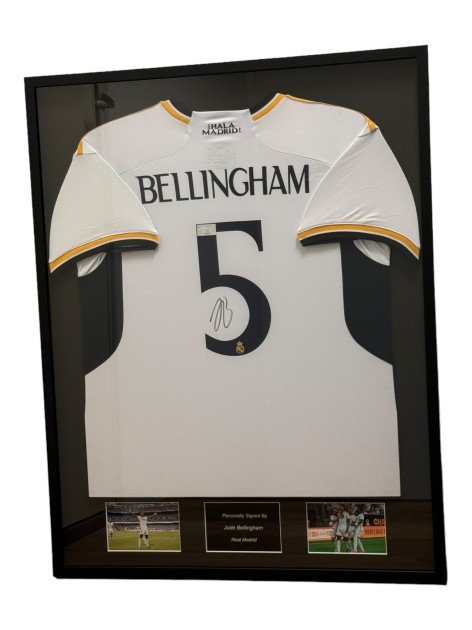 Jude Bellingham's Real Madrid 2023/24 Signed And Framed Shirt