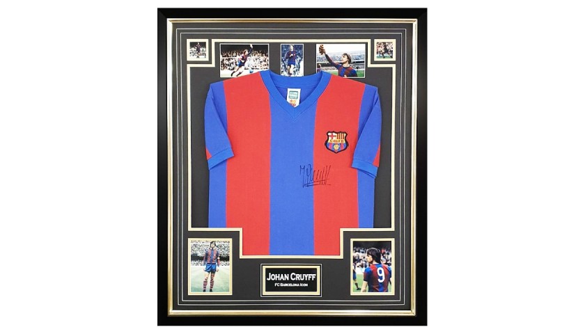 Cruyff's FC Barcelona Signed and Framed Shirt