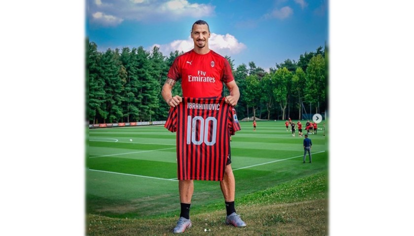 Ibrahimovic's Official Milan Signed Shirt, 100 Caps