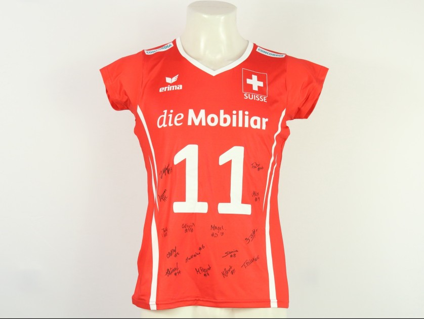 Switzerland jersey - athlete Storck - of the women's national team at the European Championships 2023 - autographed by the team