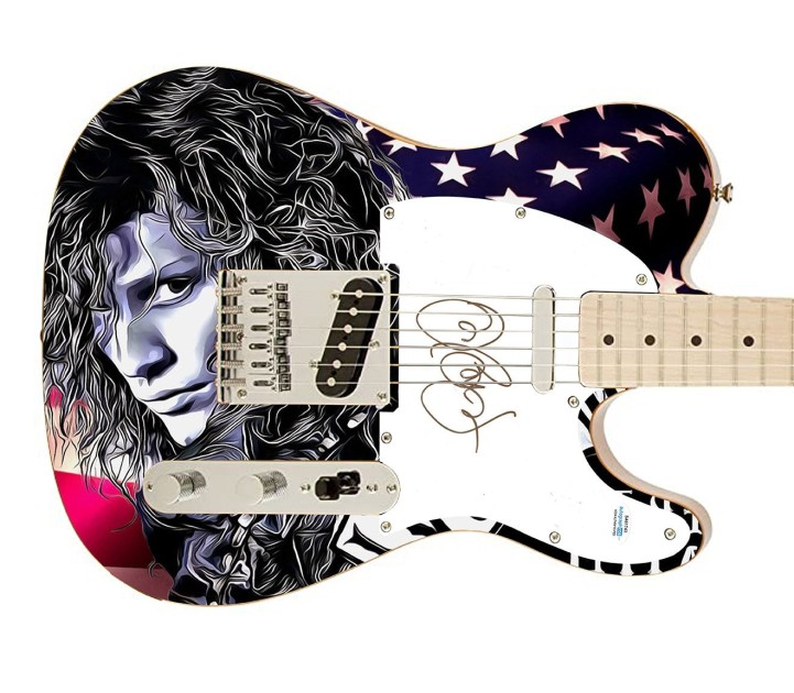 Jon Bon Jovi Signed Custom Graphics Guitar 