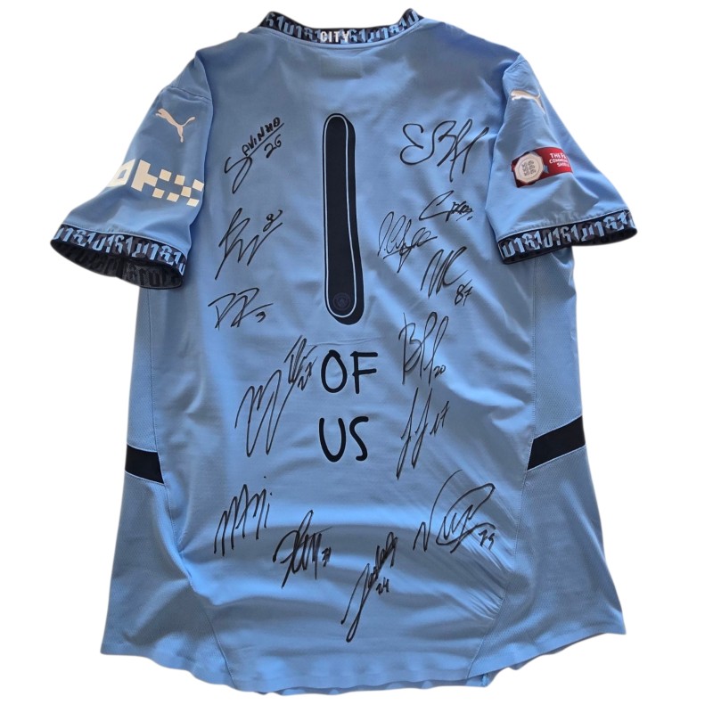 Manchester City vs Manchester United Commemorative Shirt, Community Shield Finals 2024 - Signed by the Team