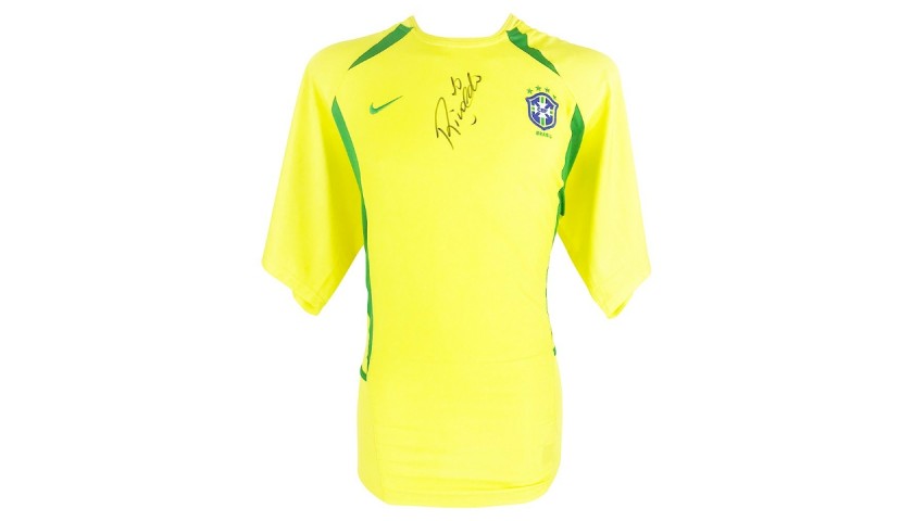 Signed World Cup 2002 Football Shirt - Home - Brazil