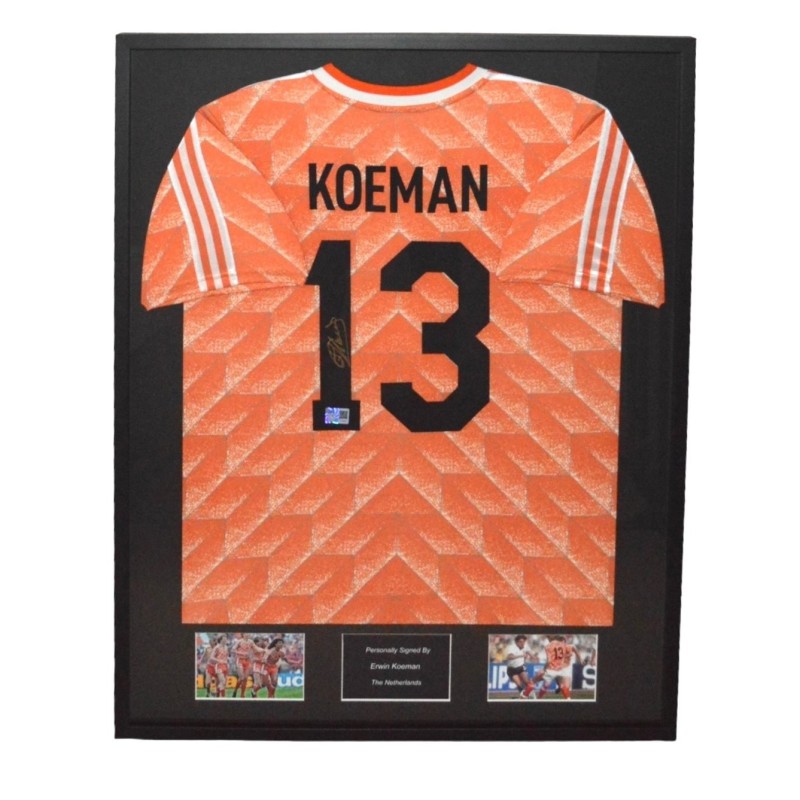 Maglia Erwin Koeman dell'Olanda 1988 firmata e incorniciata