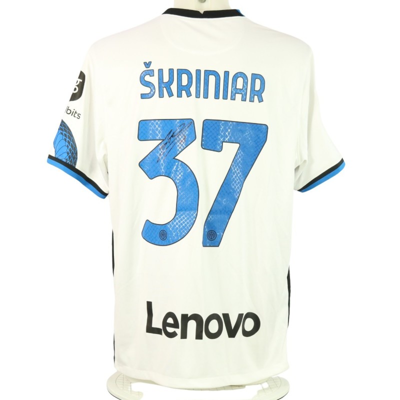 Skriniar Official Inter Milan Signed Shirt, UCL 2021/22