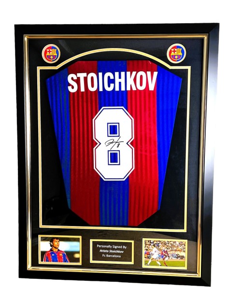 Hristo Stoichkov's FC Barcelona 1992/93 Signed and Framed Shirt