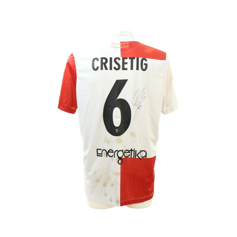 Crisetig's Signed Unwashed Shirt, Padova vs Pro Vercelli 2025 - Special 115th Anniversary