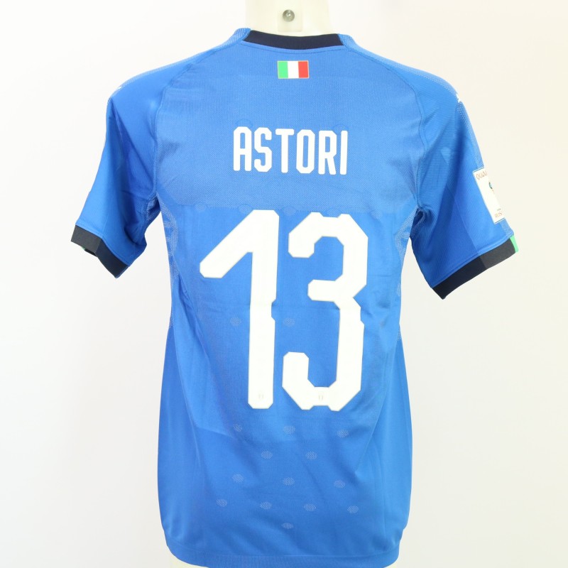 Davide Astori's Italy Match Shirt vs Sweden, 2017