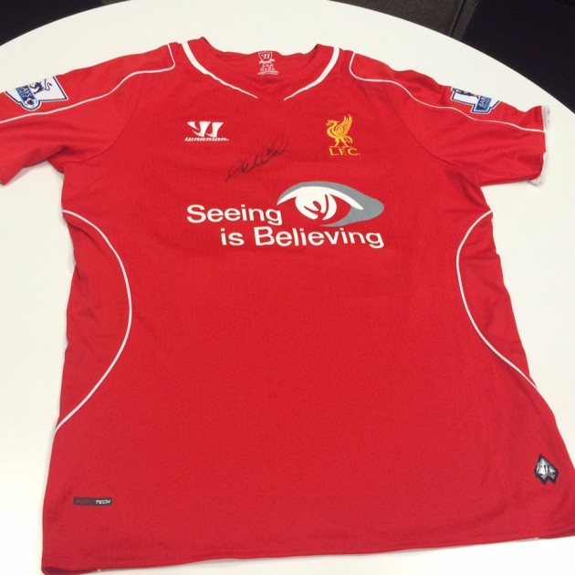 Limited edition ‘Seeing is Believing’ 2014/15 Liverpool FC shirt signed by Joe Allen