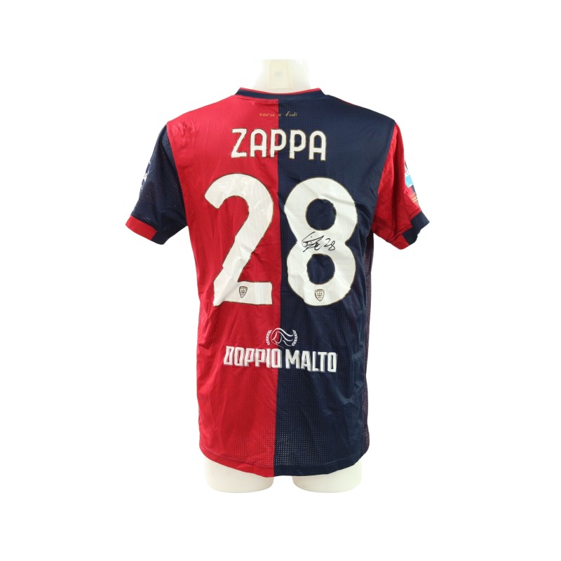 Maglia Zappa Unwashed, Cagliari vs Lecce 2025 - Autografata