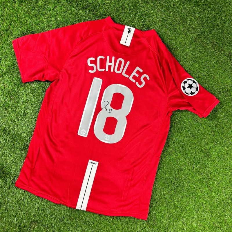 Paul Scholes' Manchester United 2008 Champions League Signed Football Shirt 