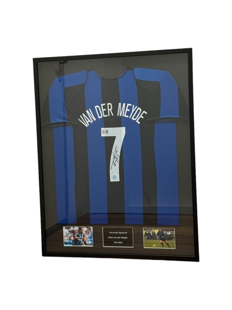 Andy van der Meyde's Inter Milan Signed And Framed Home Shirt