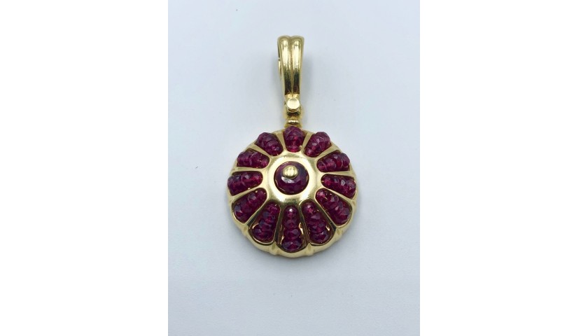18KT Yellow Gold Vintage Ruby Pendant