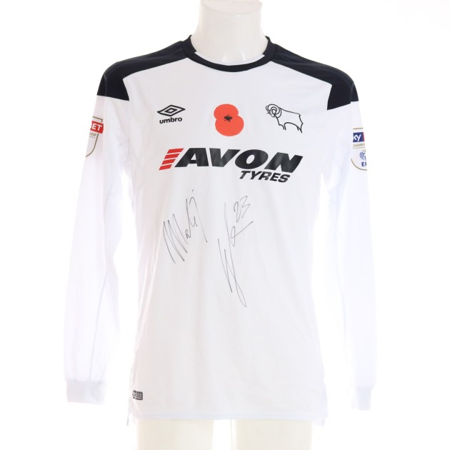 Matej Vydra's Derby County 2017/18 Signed Poppy Match Shirt