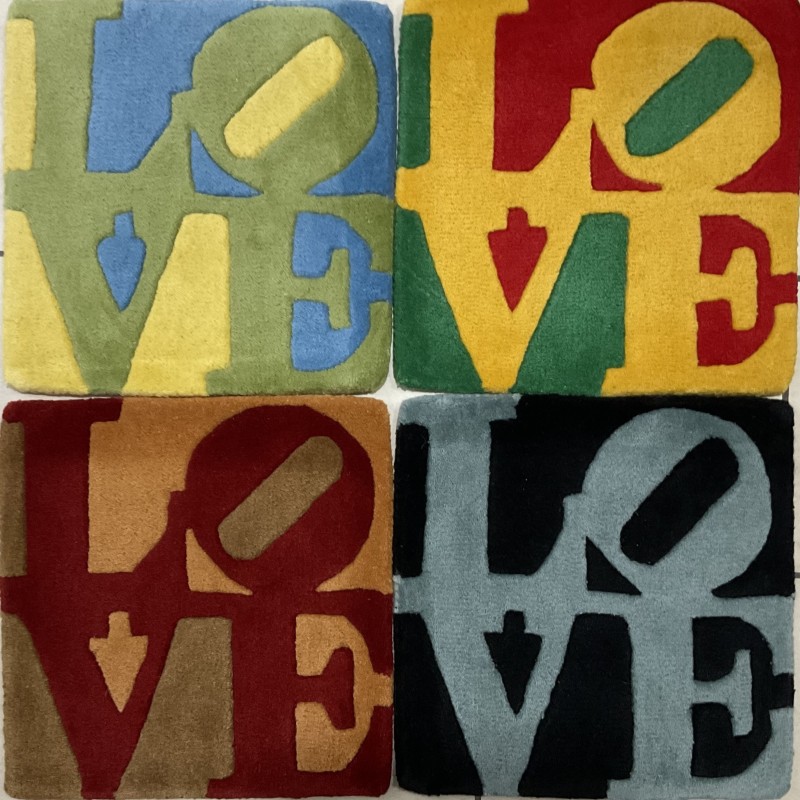 Set 4 Tappeti "LOVE - Le quattro stagioni" di Robert Indiana