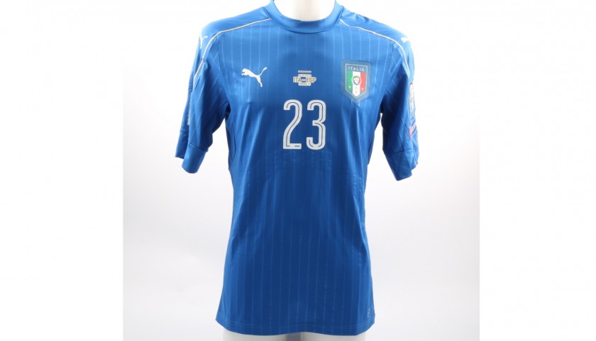 Maglia Belotti, preparata / indossata Italia-Spagna qualificazioni Mondiali 2018