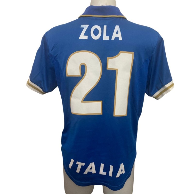 Zola's Italy Match-Worn Shirt, EURO 1996