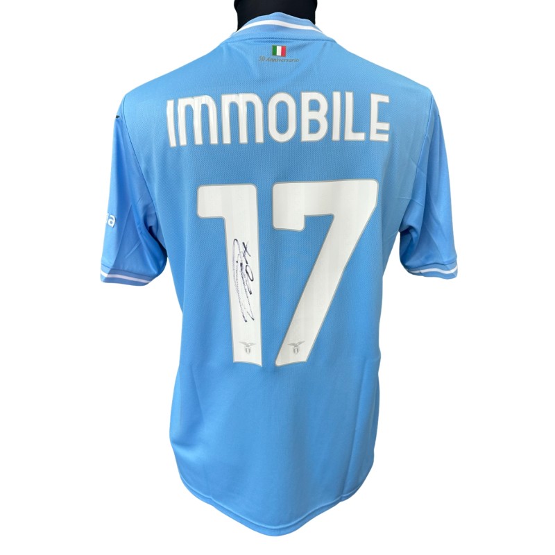 Immobile's Issued Signed Shirt, Inter vs Lazio Italian Super Cup 2024