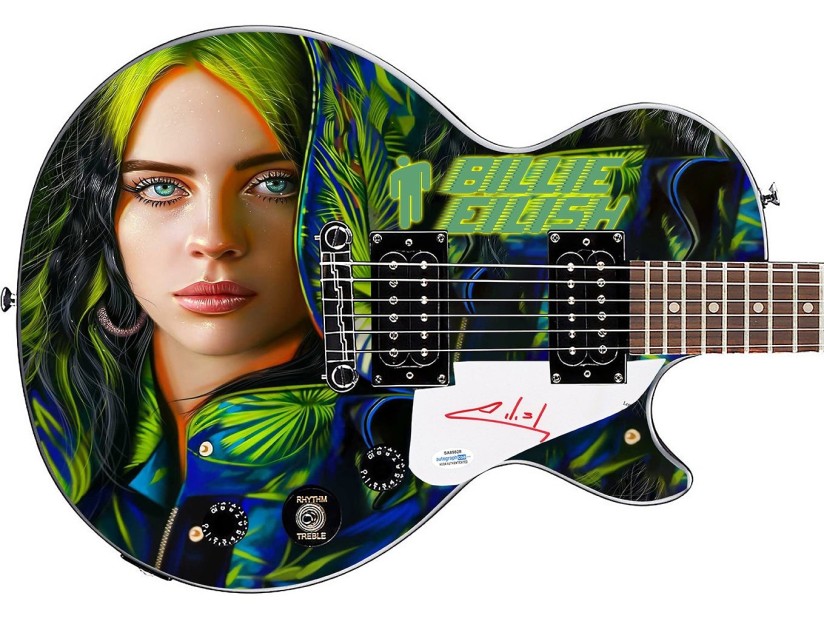 Chitarra grafica firmata Billie Eilish