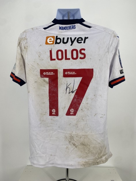 Klaidi Lolos' Bolton Wanderers Signed Match Worn Shirt, vs Fleetwood 