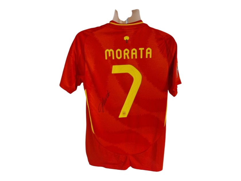 Alvaro Morata's Spain 2024 Signed Replica Shirt 