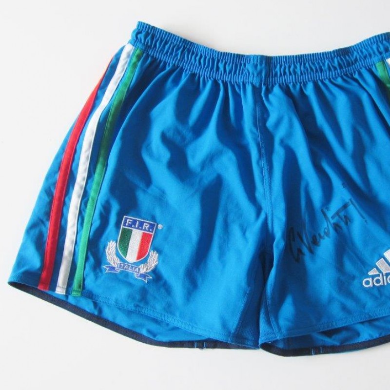 Venitti match worn shorts, Rugby Italian National Team - signed