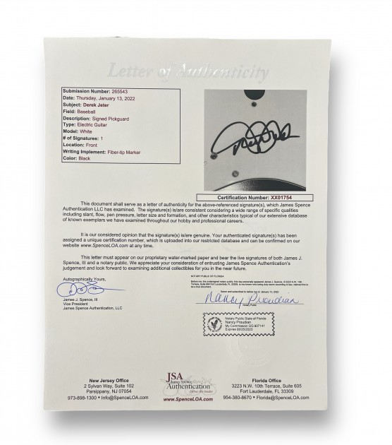 Derek Jeter Signed Custom Wrapped New York Yankees Electric